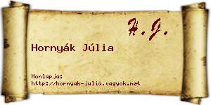 Hornyák Júlia névjegykártya