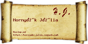Hornyák Júlia névjegykártya